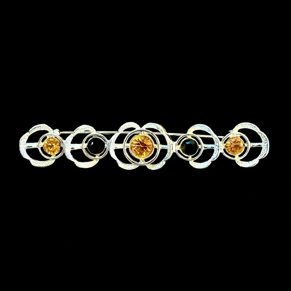 Elegant Vintage SARAHOO Silver and Gold Floral Brooch - MINT CONDITION